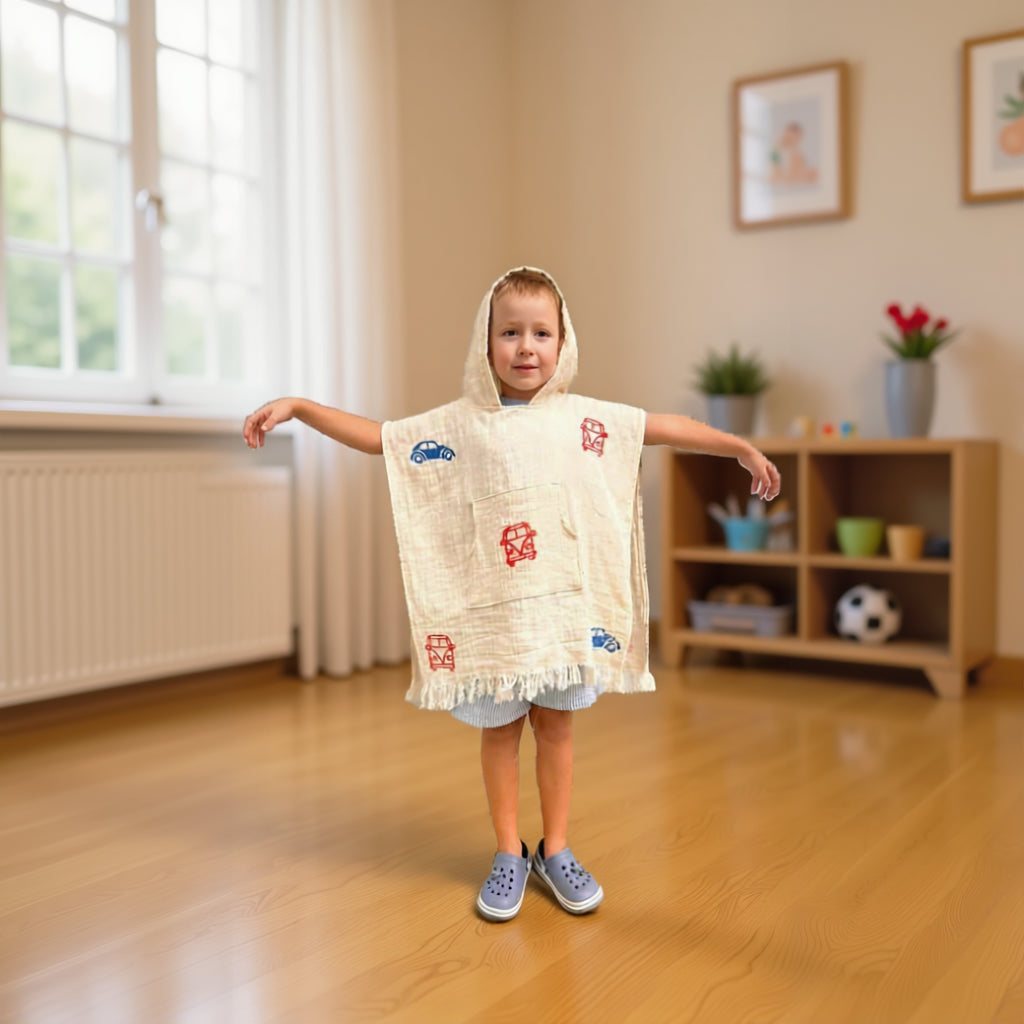 Kids Poncho - Crazy Cool Cars