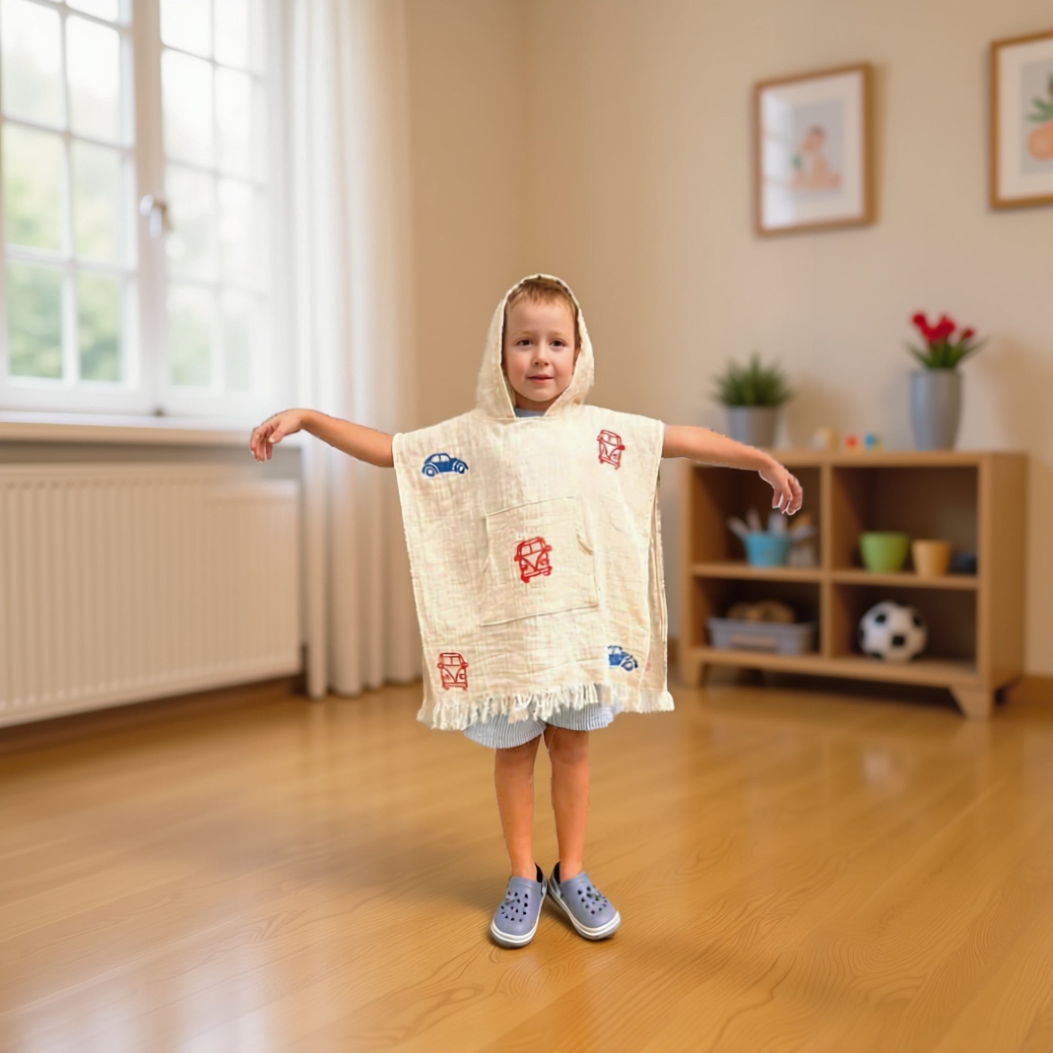 Kids Poncho - Crazy Cool Cars