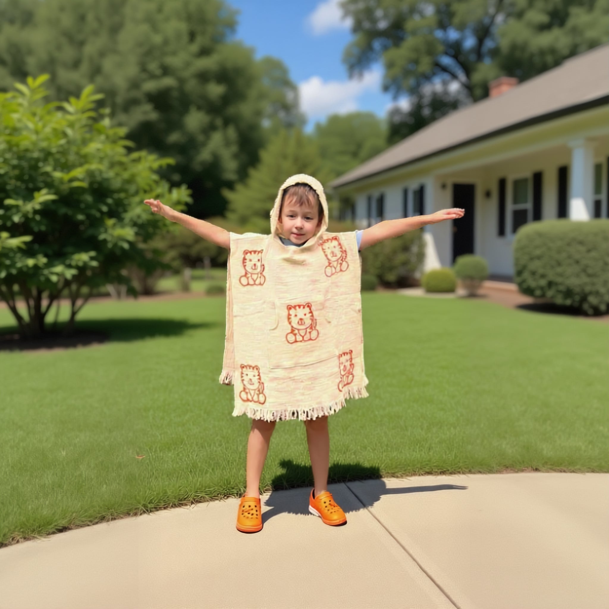 Kids Poncho - Wild Tiger