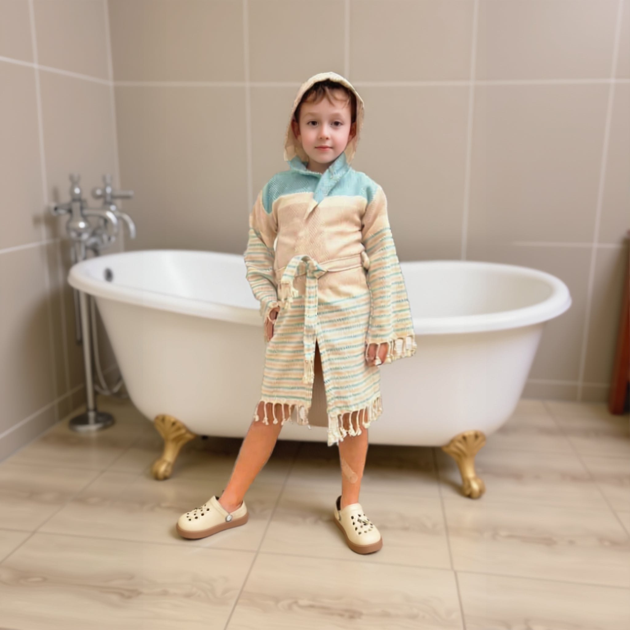 Kids Robe - Blue Striped