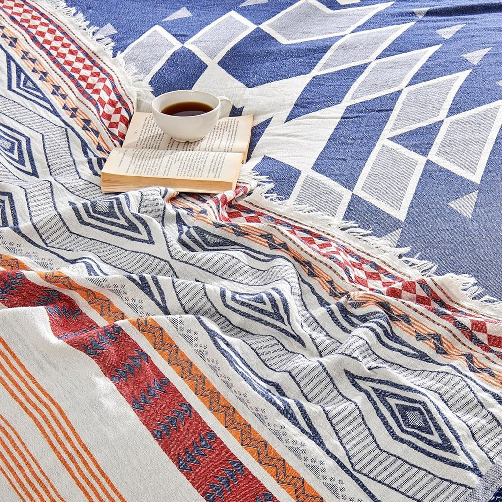 Bed Blanket - Ethnic Blue