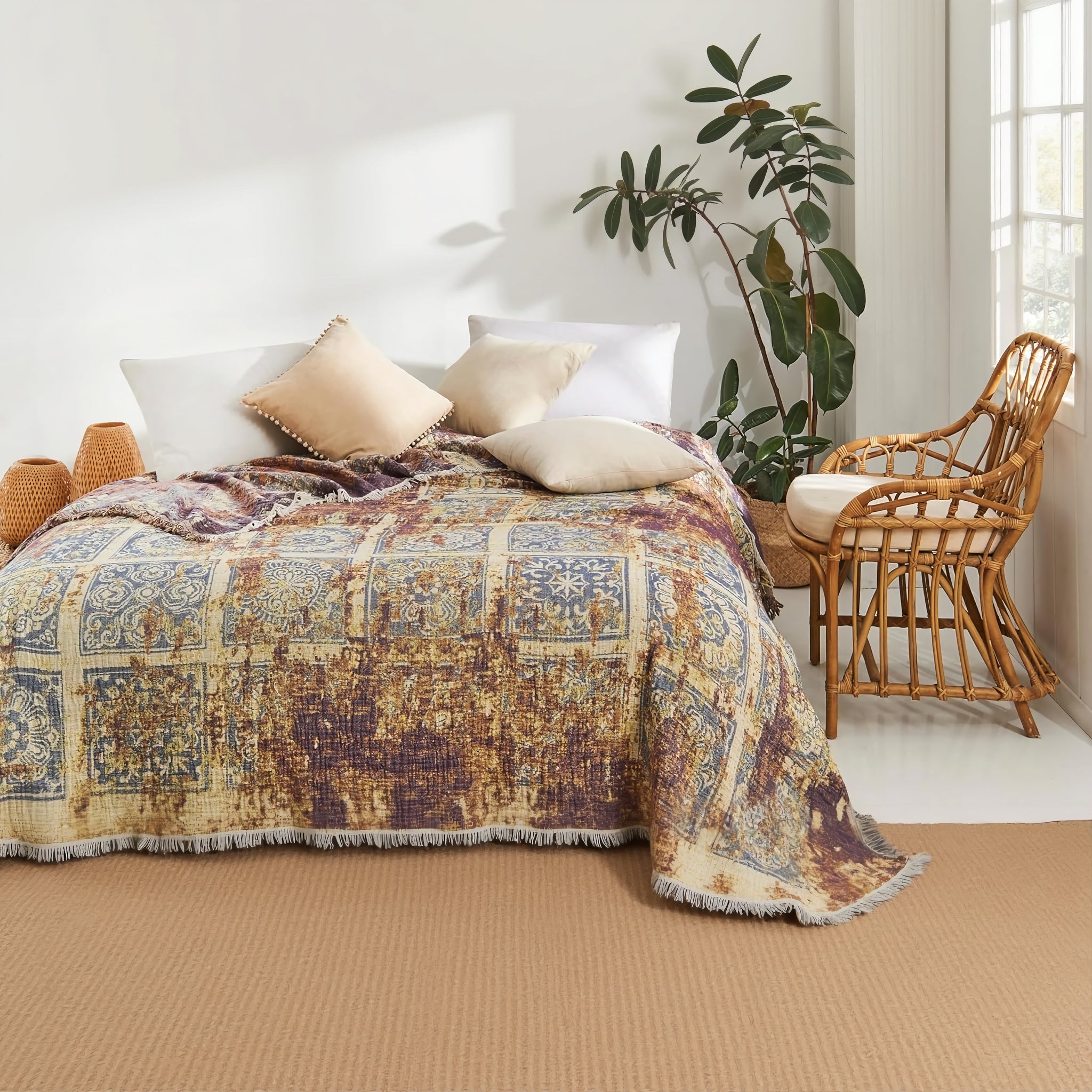 Bed Blanket - Antique Ruins