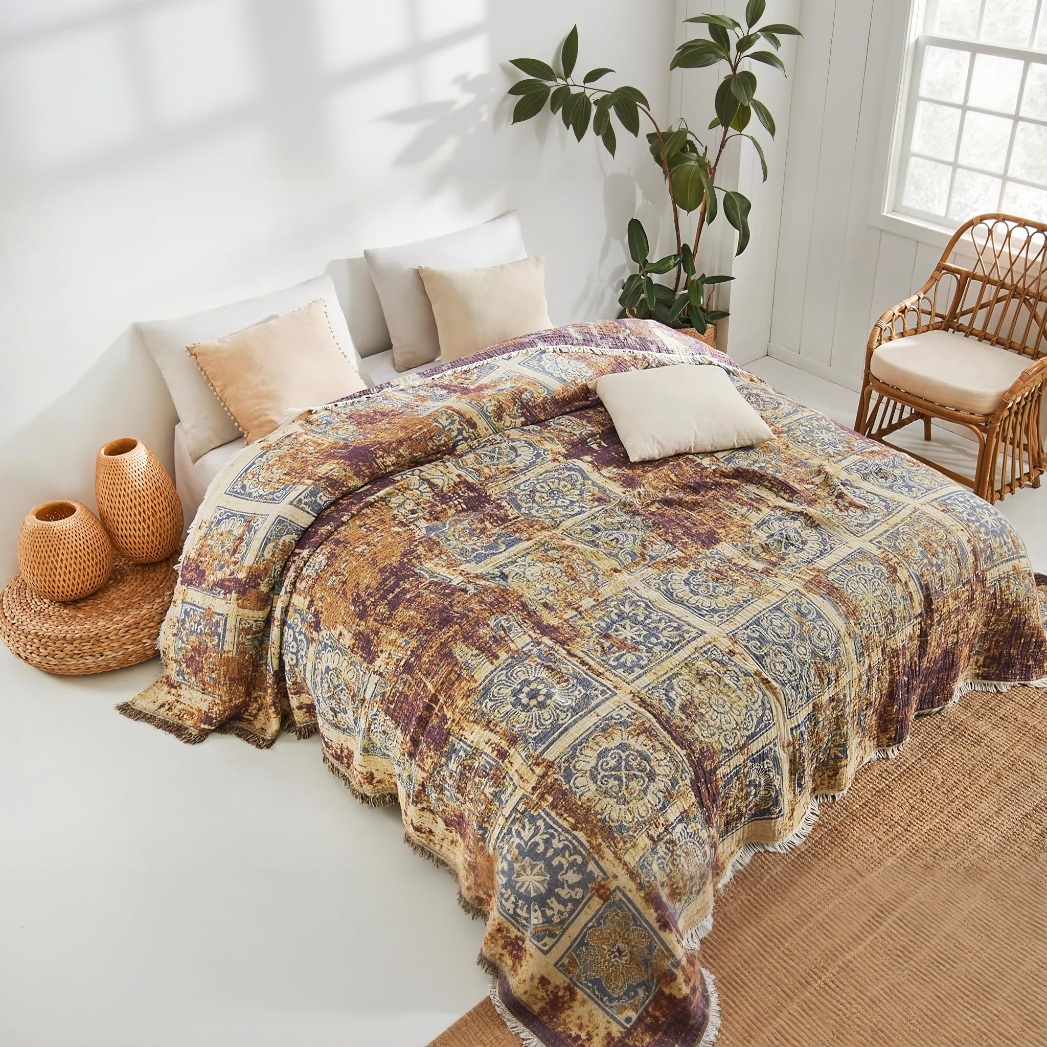 Bed Blanket - Antique Ruins